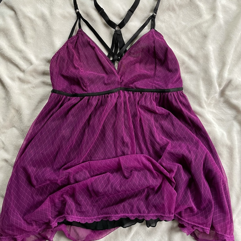 TORRID sheer purple bralette strappy nightgown - plus size 0